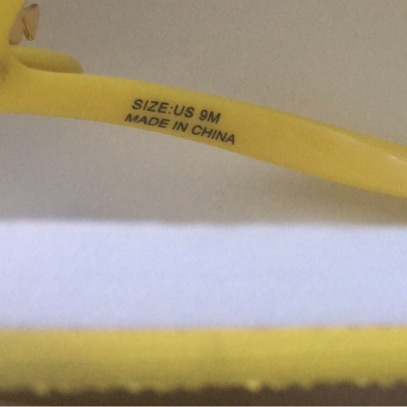 Kate Spade Nadine Lemon Yellow Bow Rubber Thong Flip Flop Sandals sz 9-10 - Picture 4 of 7